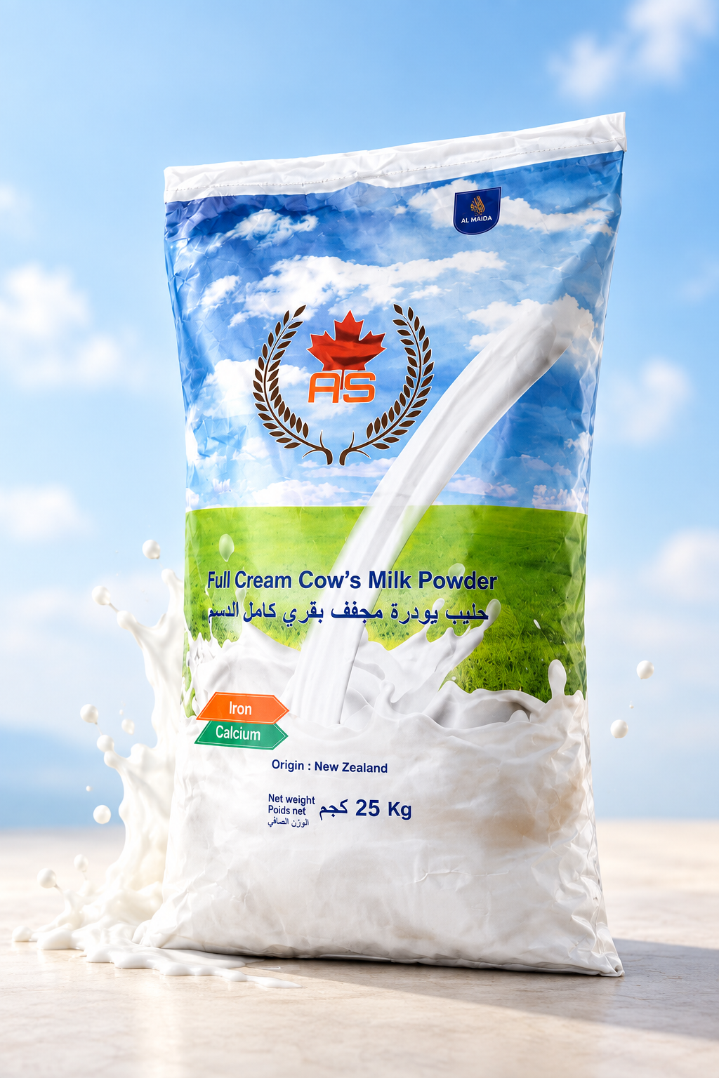 حليب A'S البقري كامل الدسم 25 كغم